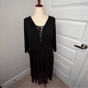 Torrid Lace Up 3/4 Length Sleeve A-Line Dress